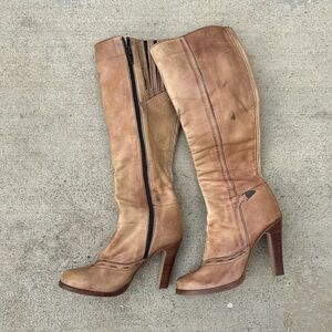 Vintage Brown Leather Knee-High Boots